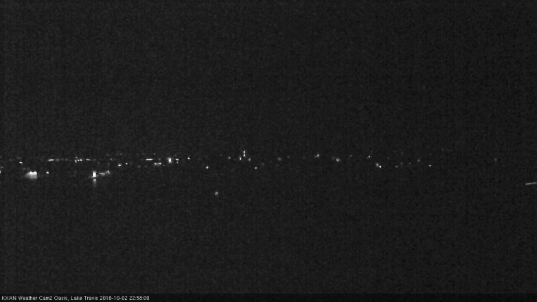 Lake Travis webcam, October 2, 2018 10:00 PM CT