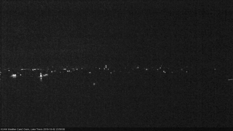 Lake Travis webcam, October 2, 2018 11:00 PM CT