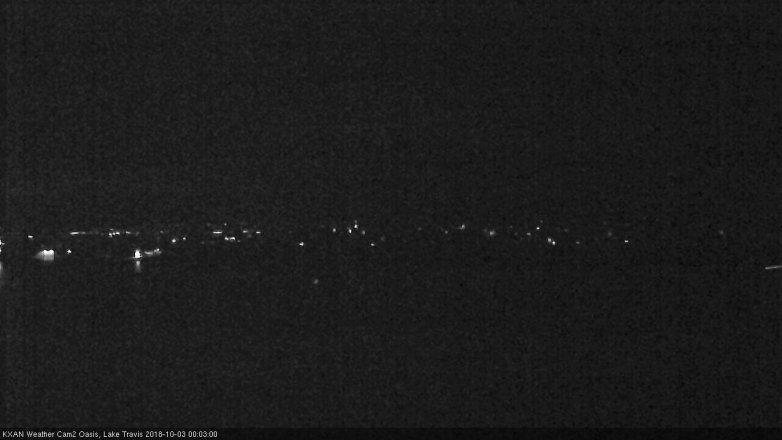 Lake Travis webcam, October 2, 2018 11:05 PM CT