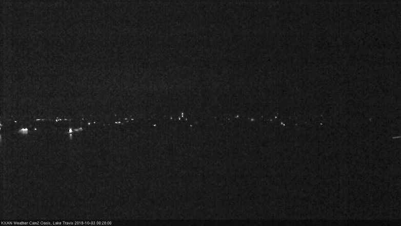 Lake Travis webcam, October 2, 2018 11:30 PM CT