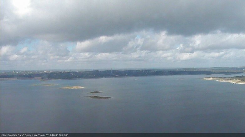 Lake Travis webcam, October 3, 2018 9:30 AM CT
