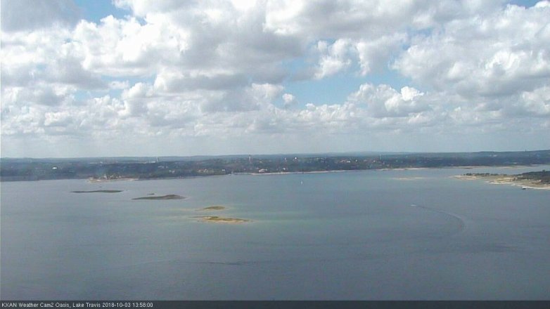 Lake Travis webcam, October 3, 2018 1:00 PM CT