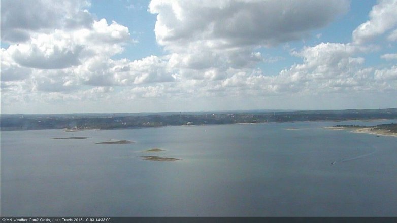 Lake Travis webcam, October 3, 2018 1:35 PM CT