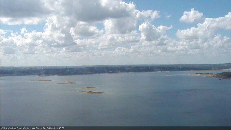 Lake Travis webcam, October 3, 2018 1:45 PM CT