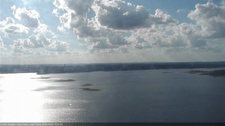 Lake Travis webcam, October 3, 2018 3:55 PM CT