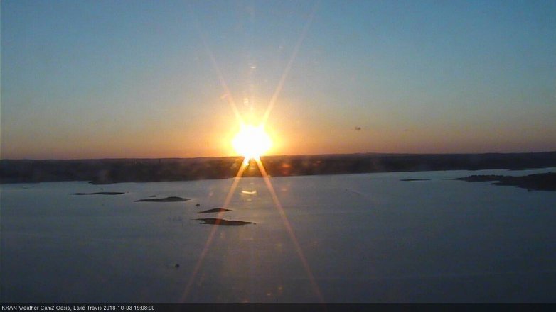 Lake Travis webcam, October 3, 2018 6:10 PM CT