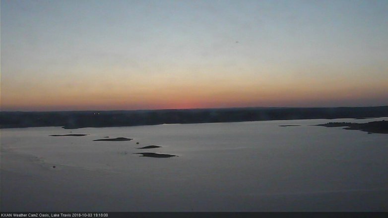 Lake Travis webcam, October 3, 2018 6:20 PM CT