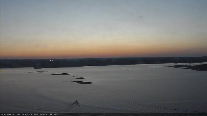 Lake Travis webcam, October 3, 2018 6:25 PM CT