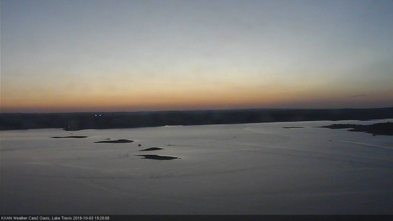 Lake Travis webcam, October 3, 2018 6:30 PM CT