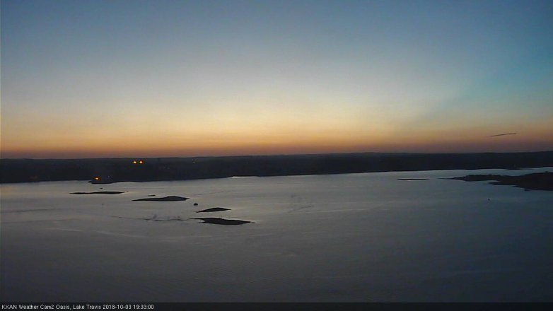 Lake Travis webcam, October 3, 2018 6:35 PM CT