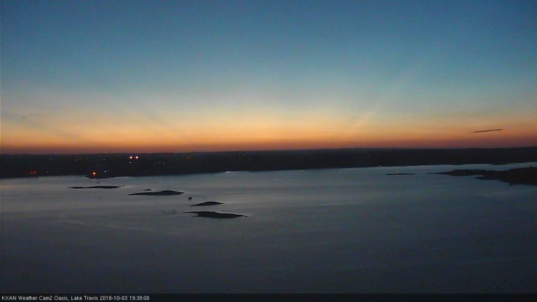 Lake Travis webcam, October 3, 2018 6:40 PM CT