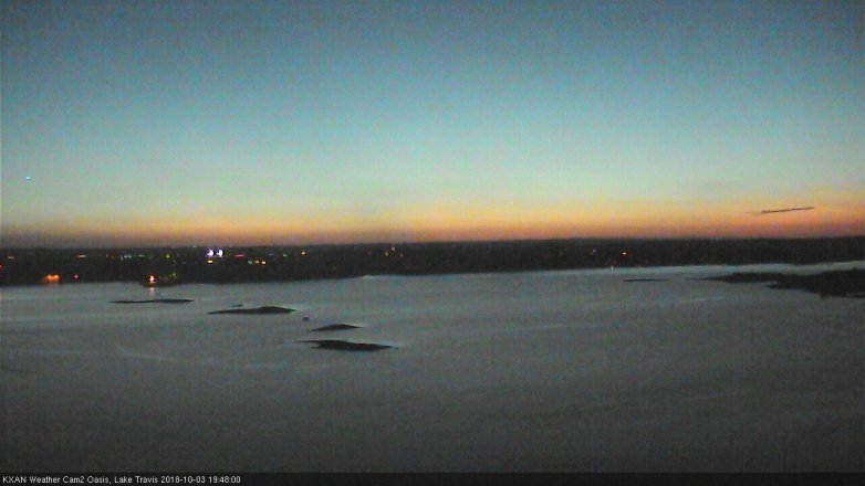 Lake Travis webcam, October 3, 2018 6:50 PM CT