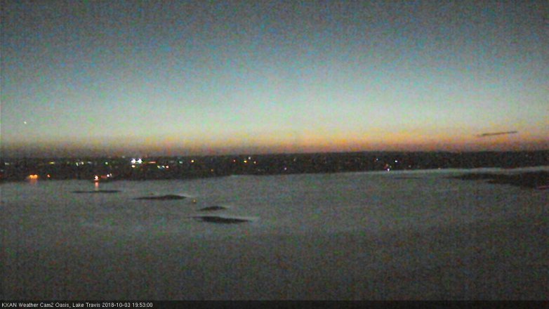 Lake Travis webcam, October 3, 2018 6:55 PM CT