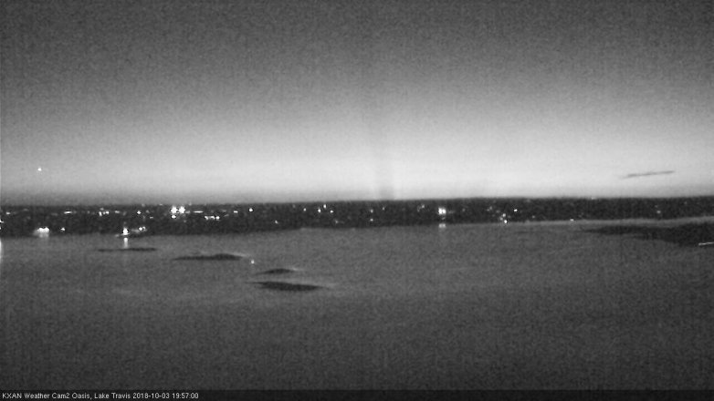 Lake Travis webcam, October 3, 2018 7:00 PM CT