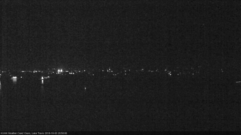 Lake Travis webcam, October 3, 2018 8:00 PM CT