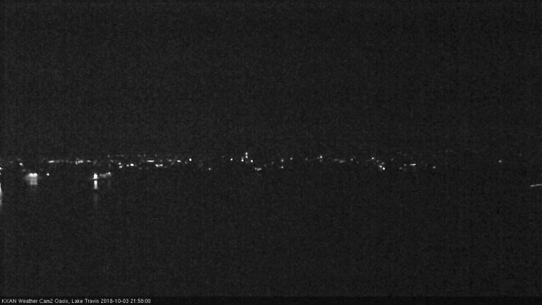 Lake Travis webcam, October 3, 2018 9:00 PM CT