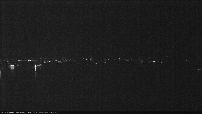 Lake Travis webcam, October 3, 2018 9:05 PM CT