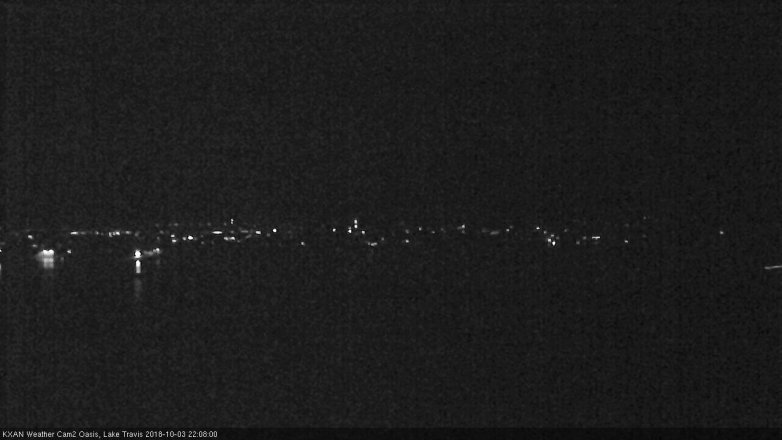 Lake Travis webcam, October 3, 2018 9:10 PM CT