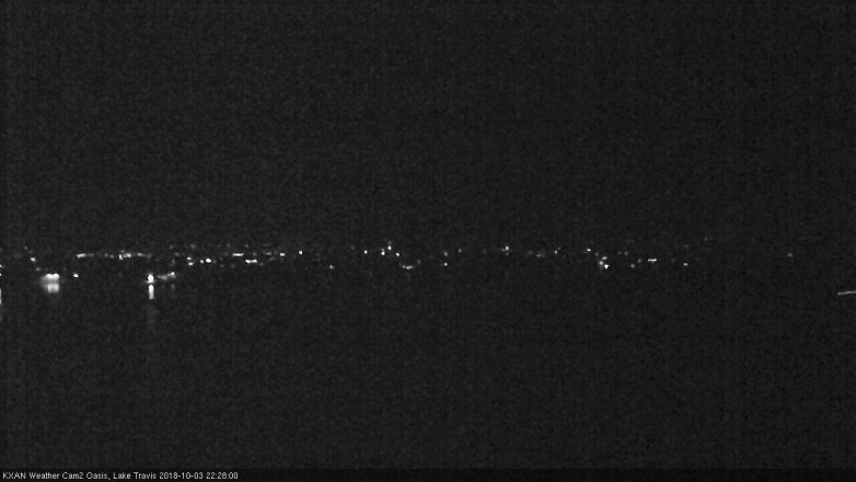 Lake Travis webcam, October 3, 2018 9:30 PM CT