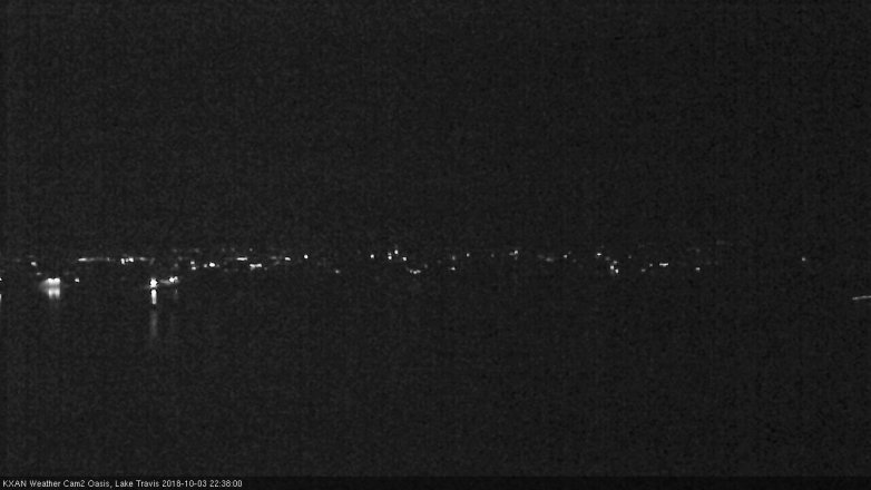 Lake Travis webcam, October 3, 2018 9:40 PM CT