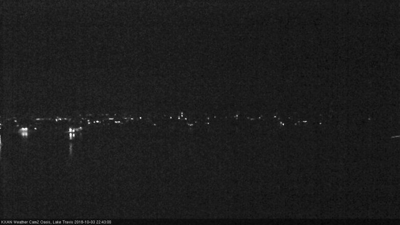 Lake Travis webcam, October 3, 2018 9:45 PM CT