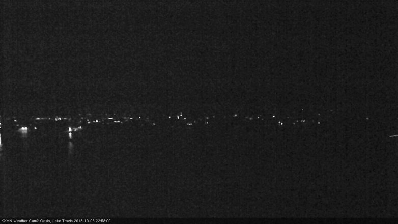 Lake Travis webcam, October 3, 2018 10:00 PM CT
