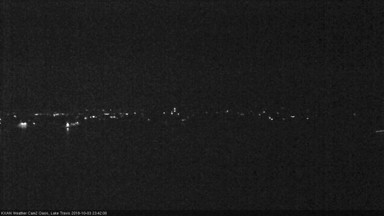 Lake Travis webcam, October 3, 2018 10:45 PM CT