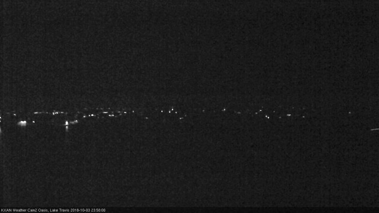 Lake Travis webcam, October 3, 2018 11:00 PM CT