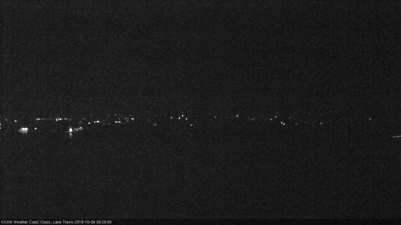 Lake Travis webcam, October 3, 2018 11:30 PM CT