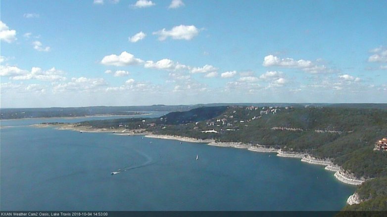 Lake Travis webcam, October 4, 2018 1:55 PM CT