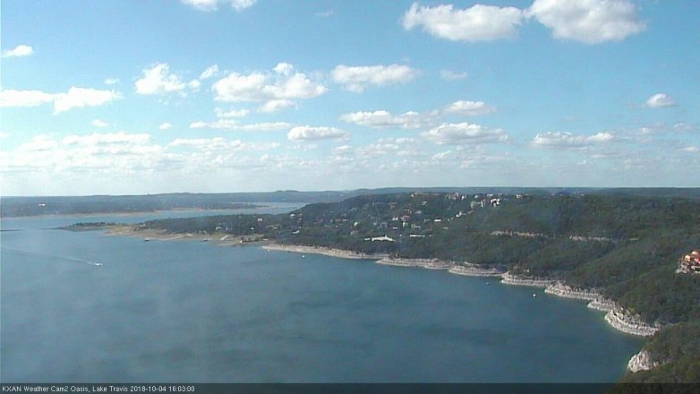 Lake Travis webcam, October 4, 2018 3:05 PM CT