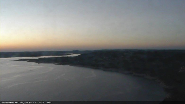 Lake Travis webcam, October 4, 2018 6:20 PM CT