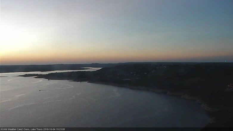 Lake Travis webcam, October 4, 2018 6:25 PM CT