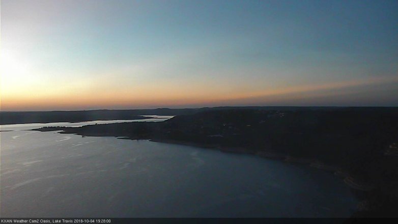 Lake Travis webcam, October 4, 2018 6:30 PM CT