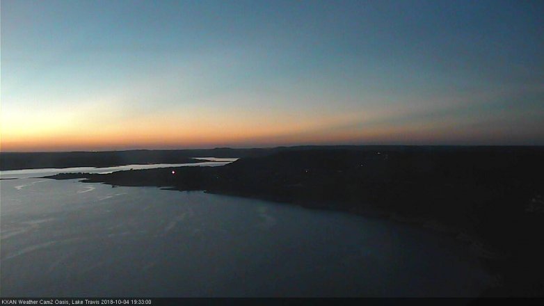 Lake Travis webcam, October 4, 2018 6:35 PM CT
