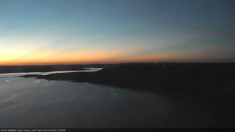 Lake Travis webcam, October 4, 2018 6:40 PM CT
