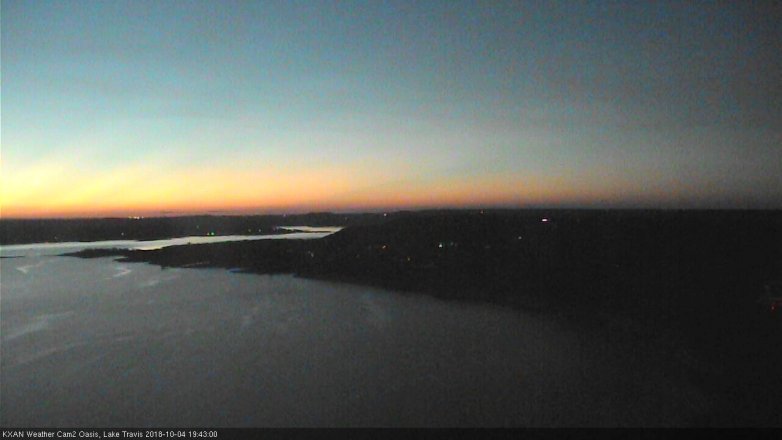 Lake Travis webcam, October 4, 2018 6:45 PM CT