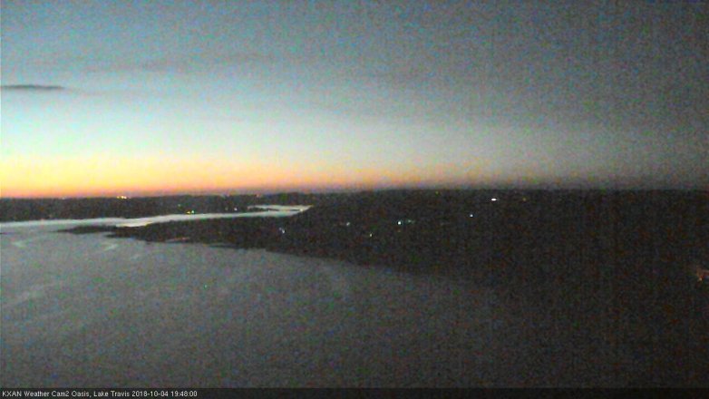 Lake Travis webcam, October 4, 2018 6:50 PM CT