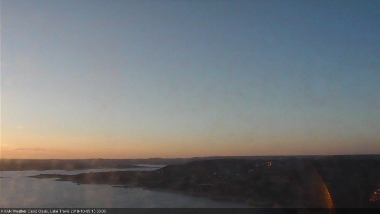Lake Travis webcam, October 5, 2018 6:00 PM CT