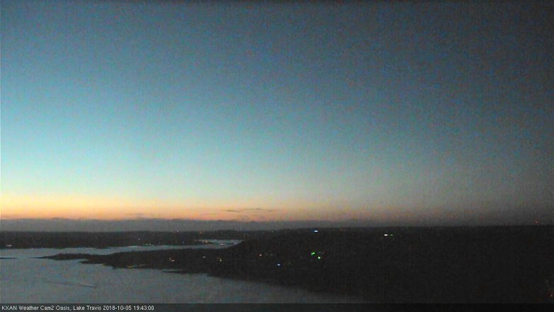 Lake Travis webcam, October 5, 2018 6:45 PM CT