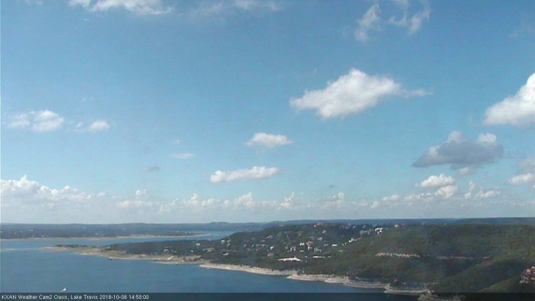 Lake Travis webcam, October 6, 2018 2:00 PM CT