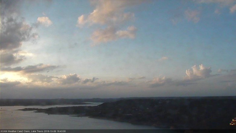 Lake Travis webcam, October 6, 2018 5:45 PM CT