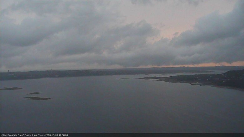 Lake Travis webcam, October 8, 2018 6:00 PM CT