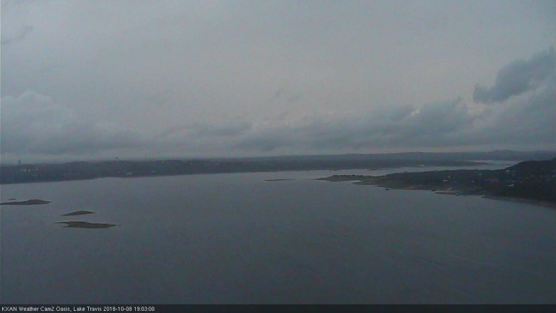 Lake Travis webcam, October 8, 2018 6:05 PM CT