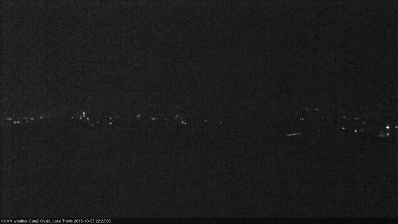 Lake Travis webcam, October 8, 2018 9:25 PM CT