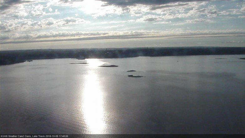 Lake Travis webcam, October 9, 2018 4:50 PM CT