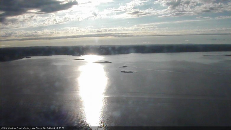 Lake Travis webcam, October 9, 2018 4:55 PM CT