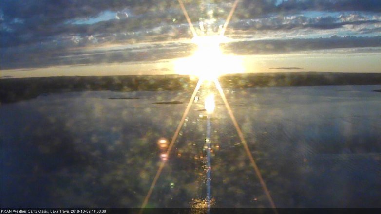 Lake Travis webcam, October 9, 2018 6:00 PM CT