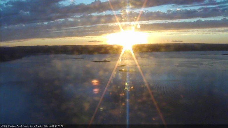 Lake Travis webcam, October 9, 2018 6:05 PM CT