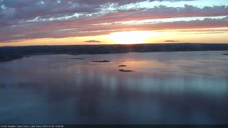 Lake Travis webcam, October 9, 2018 6:10 PM CT